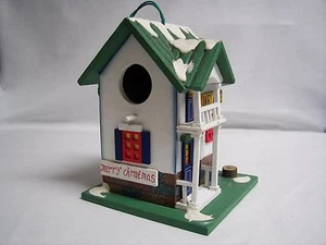 Decorative Birdhouse Cottage "Merry Christmas" Wood 7" Tall  Craftsmanship   - Picture 1 of 7