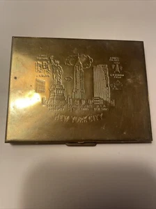 Album tascabile vintage oro metallo compatto con fisarmonica plastica - Foto 1 di 5