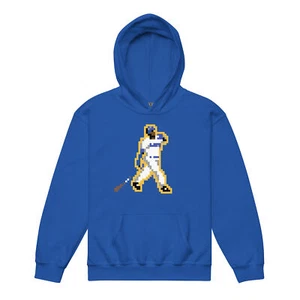 KEN GRIFFEY JR. 8-BIT RETRO VIDEO GAME *YOUTH HEAVY BLEND HOODIE* BASEBALL NEW  - Picture 1 of 7