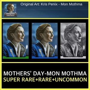 MON MOTHMA KRIS PENIX-SR+RARE+UNC 3 CARD SET-TOPPS STAR WARS CARD TRADER - Picture 1 of 1