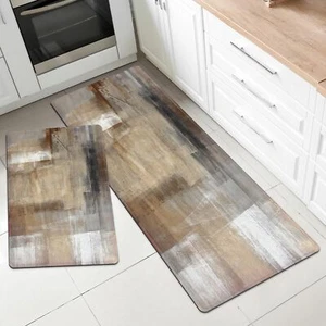 Kitchen Mat for Floor Brown Black Beige Kitchen Rugs and Mats Non Skid Washab... - Picture 1 of 8