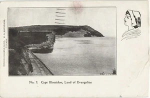 Postal Cabo Blomidon Tierra de Evngeline Nueva Escocia Canadá Publicado Brockton 1945 - Imagen 1 de 2