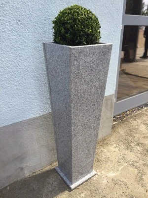 Pflanztrog Blumentopf Einpflanzung Blumenkasten aus Granit Steinvase Naturstein - Bild 1 von 4