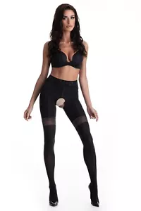 Amour Glamour 80 Ouvert Blickdicht Strumpfhose hoch erotische Strumpfhose - Bild 1 von 4
