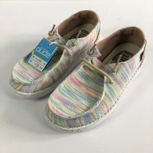 HEY DUDE Wendy Youth Stretch Aurora White Shoes Girl's Y3 L4 Multicolor 401119BI - Picture 1 of 8