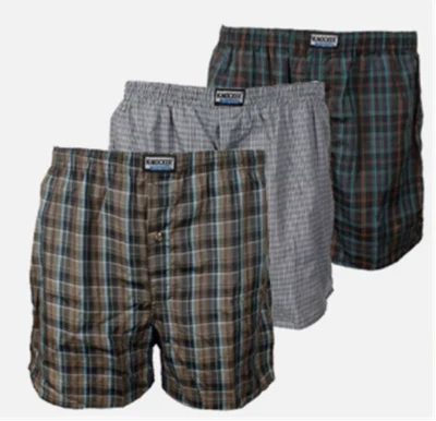 Knocker Men's 3 Pack Plaid Button Fly Boxer Shorts Size S 30-32 assorted colors - Image 1 of 4