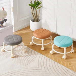 Adult Child Pulley Stool Shoe Bench Taboret with Universal Wheel Small Seat Home - Picture 1 of 21