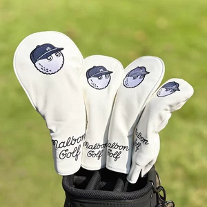 Malbon Golf Club Club Head Cover Fairway Wood Head cover Set /~Pure white