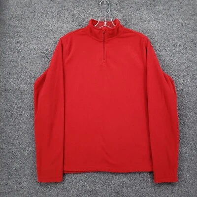 Lands End Sweater Womens XL 18-20 Red Fleece 1/4 Zip Pullover Mock Neck Outdoor - Image 1 of 4