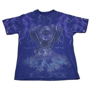 Camisa Harley Davidson Thunder & Lightning Desteñida Años 90 Adulto Grande - Imagen 1 de 6