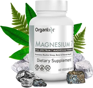 Organixx Magnesium 7 Supplement, Natural Magnesium Capsules for Sleep Support, M - Picture 1 of 9