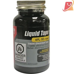 4 Oz Liquid Electrical Tape Waterproof Insulation for Indoor Outdoor Use Black - Picture 1 of 3