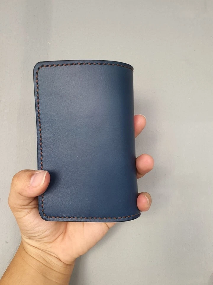 Cartera de cuero personalizada para motociclista cadena billetera de cuero hecha a mano billetera plegable regalo X79 Foto 1 de 3