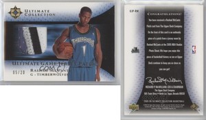 2005-06 Ultimate Collection Game Jersey Gold /20 Rashad McCants Rookie Patch RC