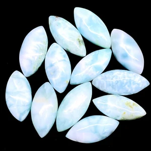 12 Pcs Natural Larimar 20.5-22.5mm Marquise Loose Cabochon Untreated Gemstones - Picture 1 of 11