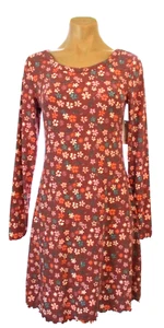 New SO XL 14-16 girls ribbed knit long sleeve floral pullover Dress - Picture 1 of 3