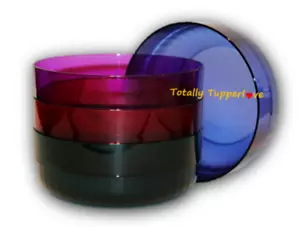 Tupperware Cereal Bowls Set of 4 Dishes Preludio Acrylic Jewel Tones Vintage EUC - Picture 1 of 2