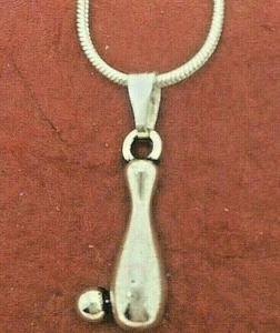 Bowling Necklace Silver Plated cute charm pendant and chain 18inch Ten Pin AMF - Picture 1 of 2