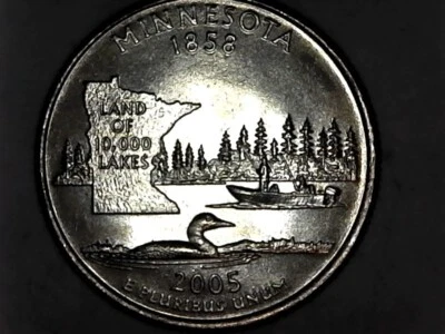 2005-P Minnesota State Washington Quarter  from UNC US MINT ROLL - Image 1 of 4