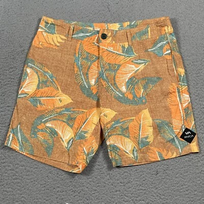 Pantalones Cortos RVCA Para Hombre 32 Estampado Floral Vintage Cepillado No Elástico Informal Chino Foto 1 de 4