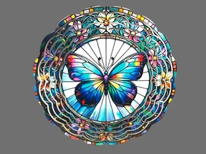 Schmetterling Wind Spinner 8" Aluminium mehrfarbig für drinnen oder draußen Gebrauch - Bild 1 von 1