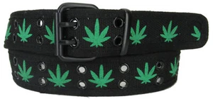 Unisex 100% Cotton Canvas Belt Double Hole For Men Women Buckle Jean - Picture 1 of 87