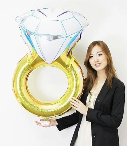 Aluminio I DO Compromiso Boda Ciervo Helio Lámina Diamante Anillo Lámina Globo  Foto 1 de 3