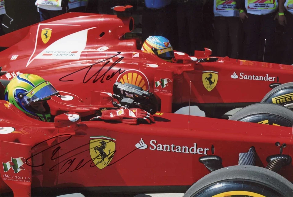 Autógrafos Felipe Massa y Fernando Alonso FÓRMULA UNO FERRARI, firmados en persona Foto 1 de 1
