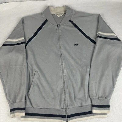 Vintage Christian Dior Monsieur Mens Gray and Blue Tracksuit Jacket Size M - Image 1 of 4