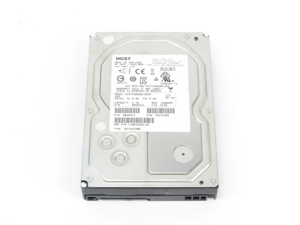 HGST HUS724020ALS640 2TB 7.2K SAS 6Gb/s 3.5" 0B26912 HDD Hard Drive 118033266-03 - Image 1 of 4