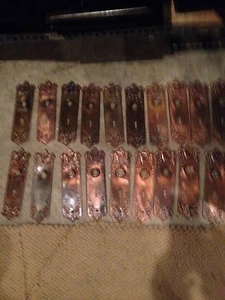 H 23 Messing und Stahl Zierdurchgang Set Bodenplatten 19 vorhanden antik - Bild 1 von 2