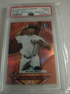 2017 Bowman Chrome DILLON TATE AFL Fall Stars Orange Refractor /25 PSA 9 POP 1 - Image 1 of 2