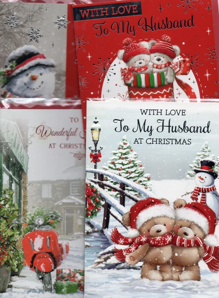 NEXT CHAPTER Husband Christmas Card Traditional And Cute Designs Lovely Verse 7"x5"