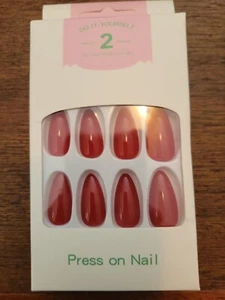 Ursumy Red Fake Nails Short Press on Nails Glossy Square False Nails - Picture 1 of 2