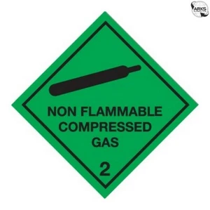 SIGNS & LABELS Class 2 Non Flammable Compressed Gas Warning Diamond - Self Adhes - Imagen 1 de 2