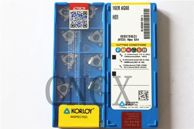 10pcs 16ER AG60 H01 CNC Threading Carbide Insert for Aluminum - Image 1 of 2