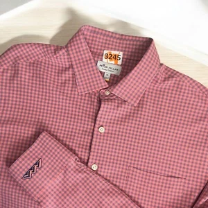 Camicia Peter Millar estiva comoda uomo XL blu rosa a quadri con bottoni - Foto 1 di 12