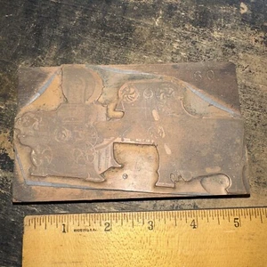 Vintage (Printing Block) Cotton Mill Machine Copper Face #24 - Picture 1 of 11