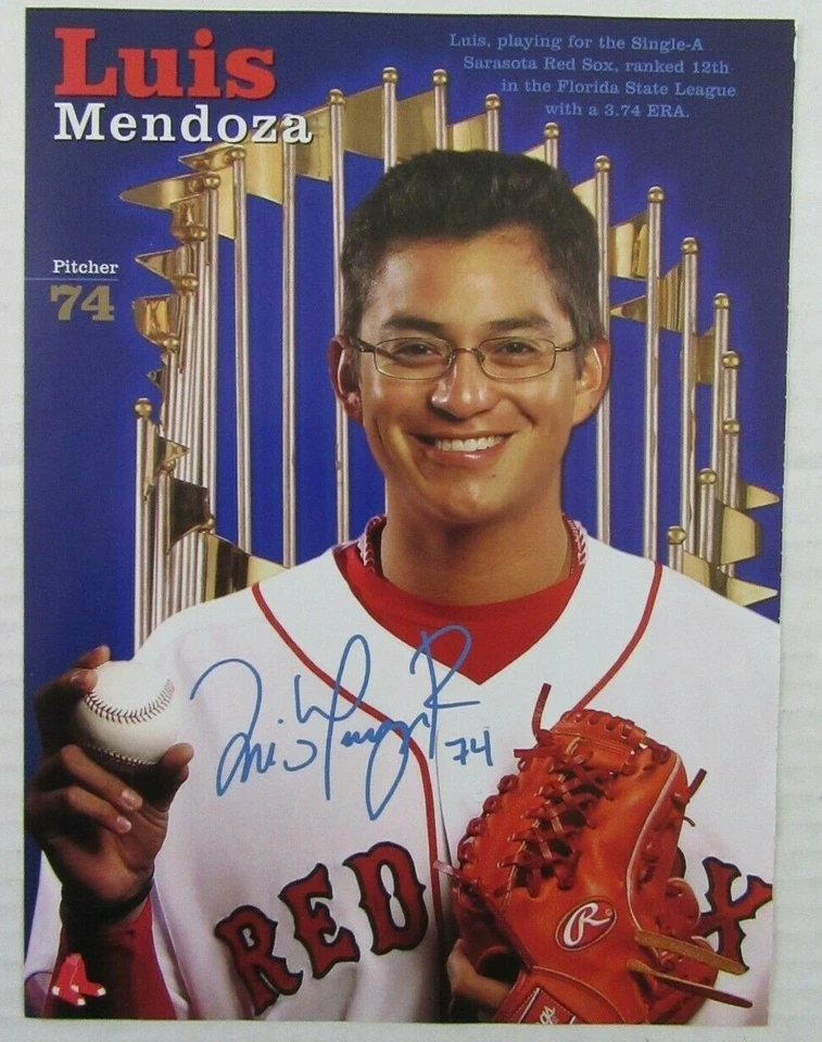 2005 BOSTON RED SOX Pitcher #74 LUIS MENDOZA Color Magazine Poster - Image 1 of 1