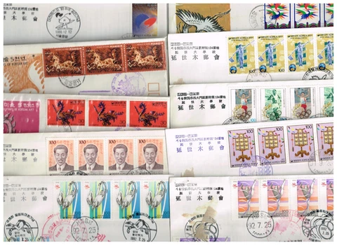 KOREA STAMP FDC REGISTERED COVER WITH OFFICIAL FOLDER LOT  (total 10 covers) Cover