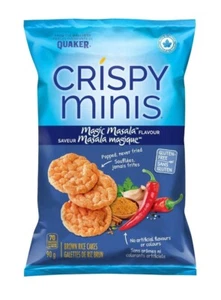 4 Bags Of Quaker Crispy Minis Magic Masala Popcorn Rice Chips 90g Each - Picture 1 of 2