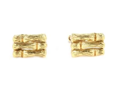 Tiffany & Co. Bamboo Stud Cufflinks Vintage 18k Yellow Gold - Image 1 of 4
