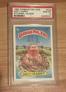 1985 Garbage Pail Kids Stickers Glossy 52a Dirty Harry OS Series 2 PSA 10 - Picture 1 of 2