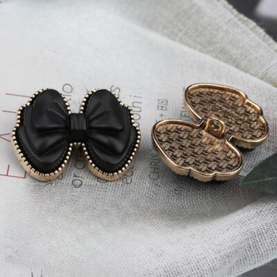 5pcs Jeans Bow Button Butterfly Shape Sewing for Costume Denim Coat Decor Button - Image 1 of 4