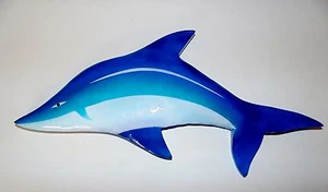 14" PAINTED & CARVED WOOD TROPICAL FISH WALL HANGING, BEACH DECOR NAUTICAL - Picture 1 of 3