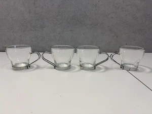 4 Vintage Vitrosax Italy Curl Metal Handle Espresso Coffee Cups Demitasse 3.5 Oz - Picture 1 of 9