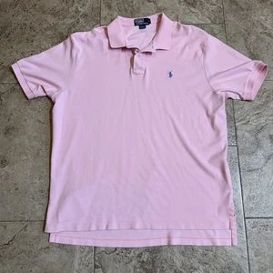 Polo Ralph Lauren Herren Poloshirt Kurzarm Rosa Blau Pony Größe L - Bild 1 von 5