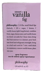 Philosophy Sweet Vanilla Fig 4 oz Womens Eau De Toilette Spray Fragrance Sealed - Picture 1 of 2