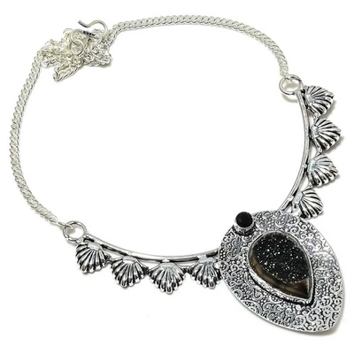 Titanio Aura, Spinello Gemma a Mano 925 Argento Sterling Gioielli Collana 45.7cm - Immagine 1 di 4