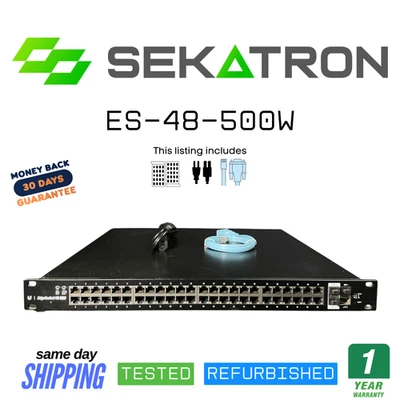 🔀Ubiquiti ES-48-500W Network Edgeswitch • 48× PoE+ Gigabit • SFP/SFP+ Uplinks ⚡ - Image 1 of 2